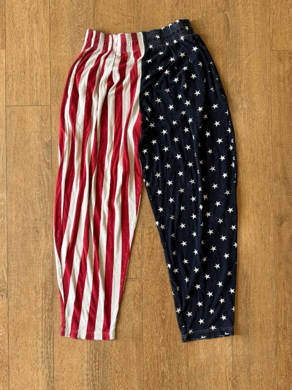Vintage American Flag Stars Stripes Lounge / Workout Pants Made in Canada Mens L